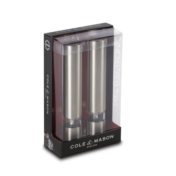 Cole & Mason Chiswick Silver Electric Mini Mills Gift Set - Potters Cookshop