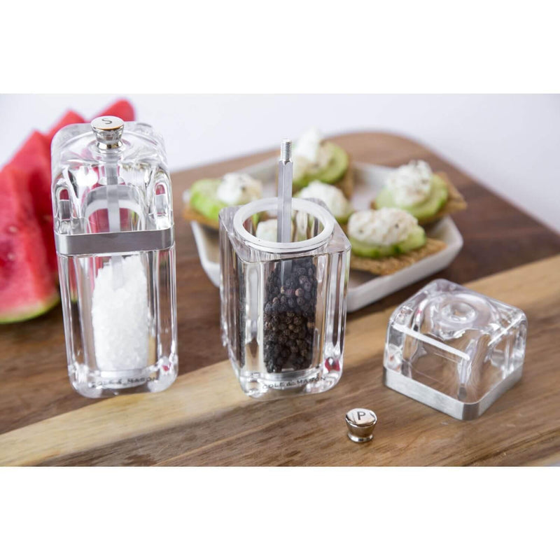 Cole & Mason Kempton Salt & Pepper Mill Set - Clear - Potters Cookshop