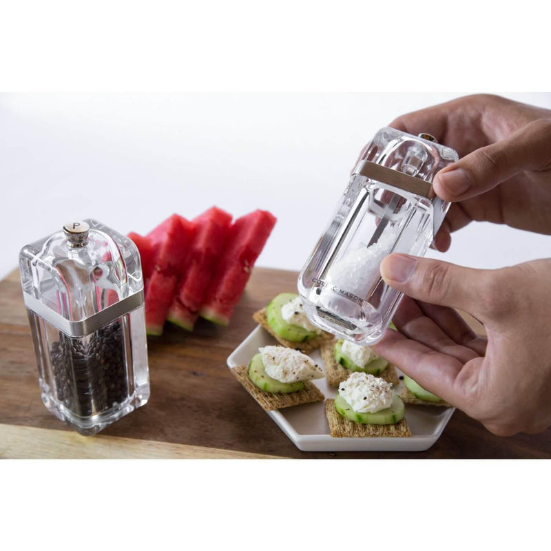 Cole & Mason Kempton Salt & Pepper Mill Set - Clear - Potters Cookshop