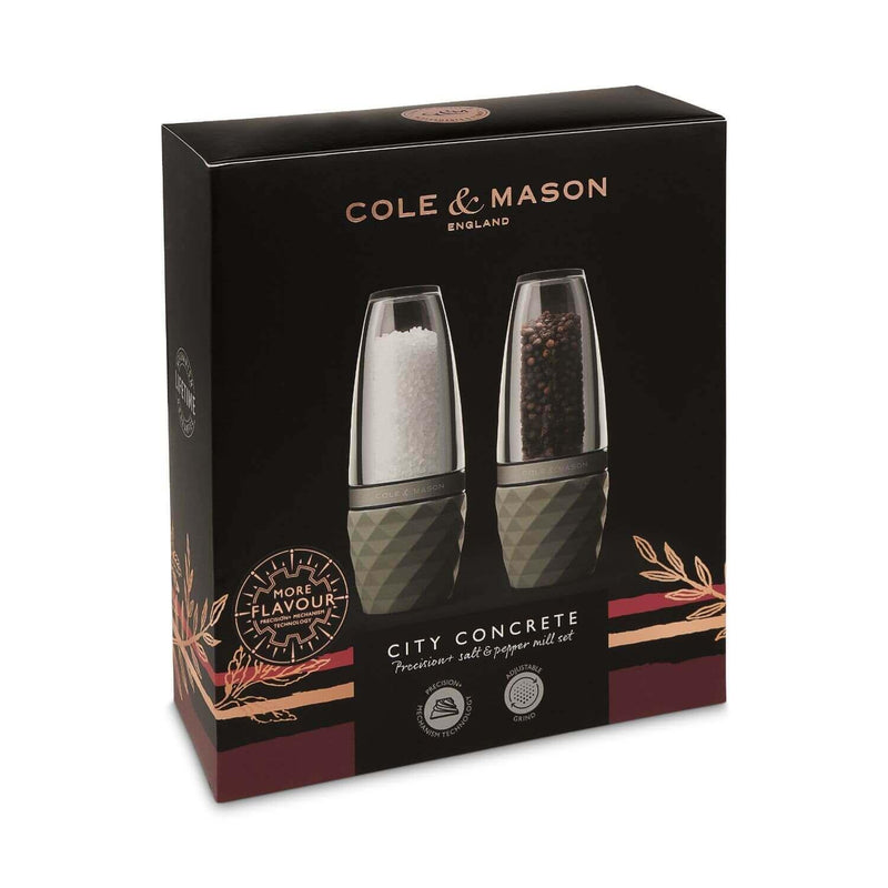 Cole & Mason City Concrete Salt & Pepper Mill Set - Potters Cookshop