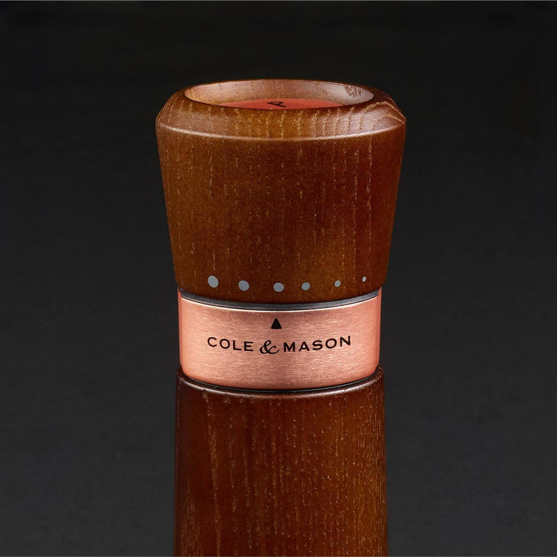 Cole & Mason Derwent Salt & Pepper Mill Gift Set, Chestnut Rose Gold, Clear