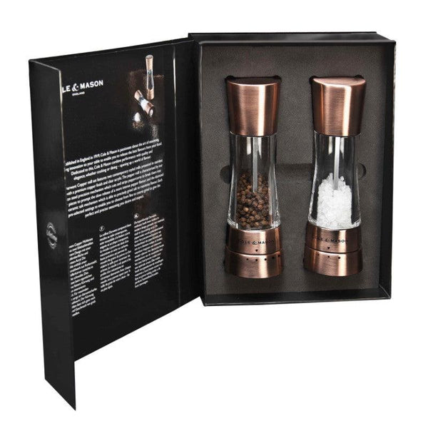 Cole & Mason Derwent Copper Salt & Pepper Mill Gift Set - Potters Cookshop