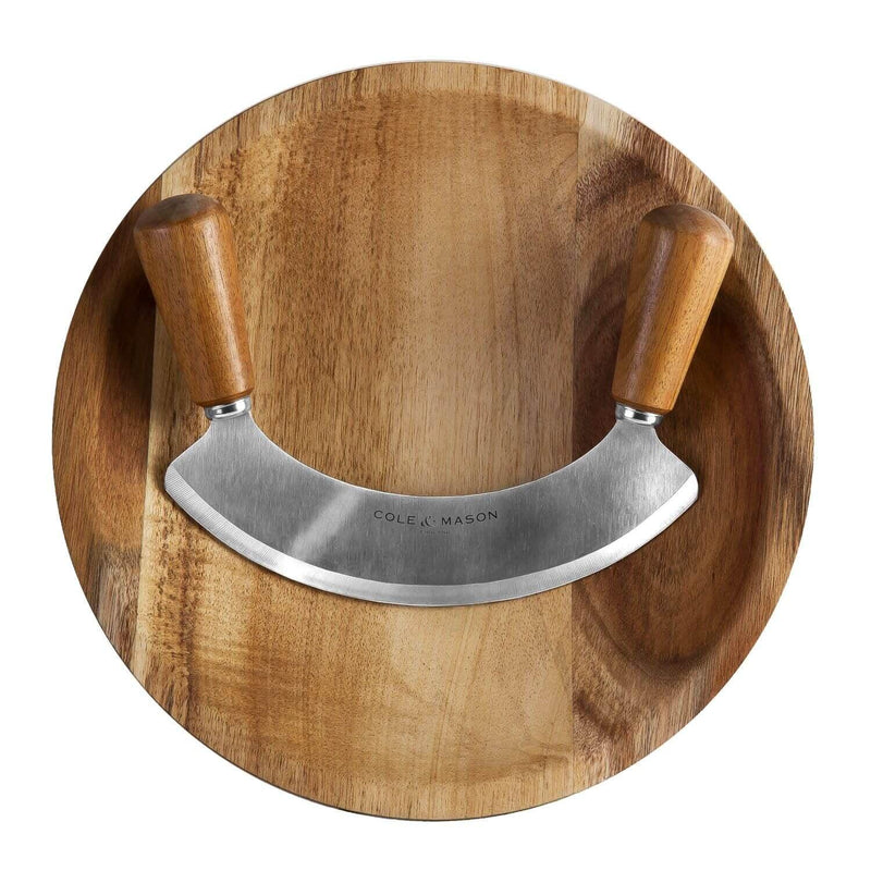 Cole & Mason Ashden Mezzaluna Acacia Chopping Board - Potters Cookshop