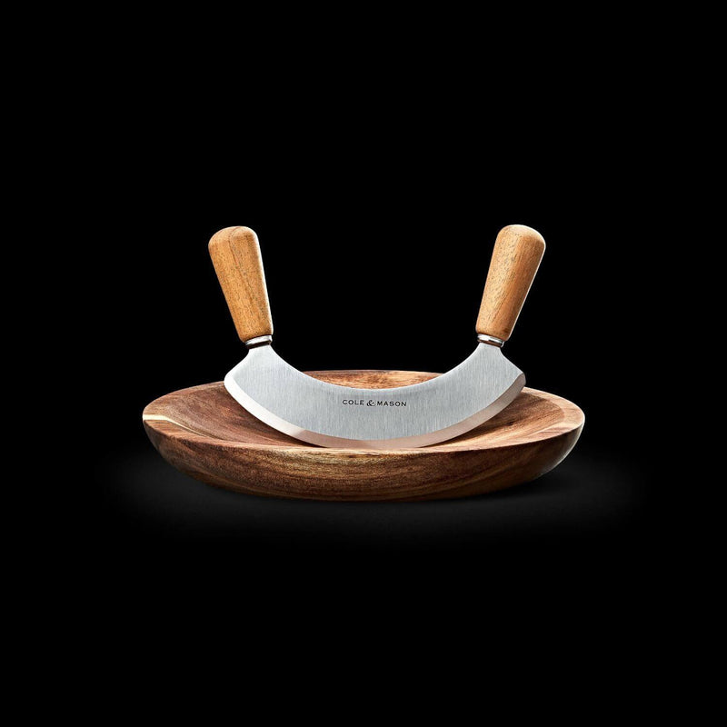 Cole & Mason Ashden Mezzaluna Acacia Chopping Board - Potters Cookshop