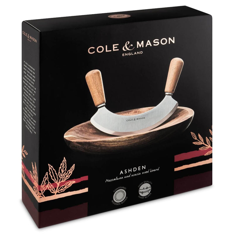 Cole & Mason Ashden Mezzaluna Acacia Chopping Board - Potters Cookshop