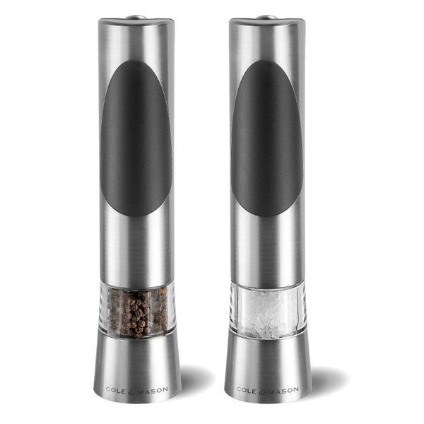 Cole & Mason Richmond Silver Electronic Salt & Pepper Mill - Potters Cookshop