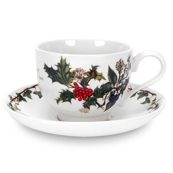 Portmeirion The Holly & The Ivy Christmas Tea cup & Saucer Set - 200ml