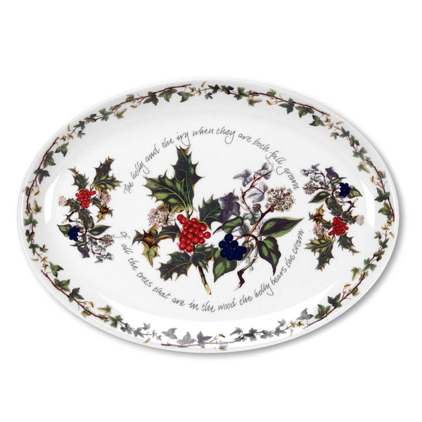 Portmeirion The Holly & The Ivy Christmas Oval Platter - 16.5cm