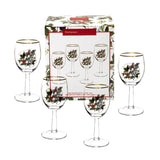 Portmeirion The Holly & The Ivy Christmas Wine Glasses - Set of 4