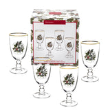 Portmeirion The Holly & The Ivy Christmas Glass Goblets - Set of 4