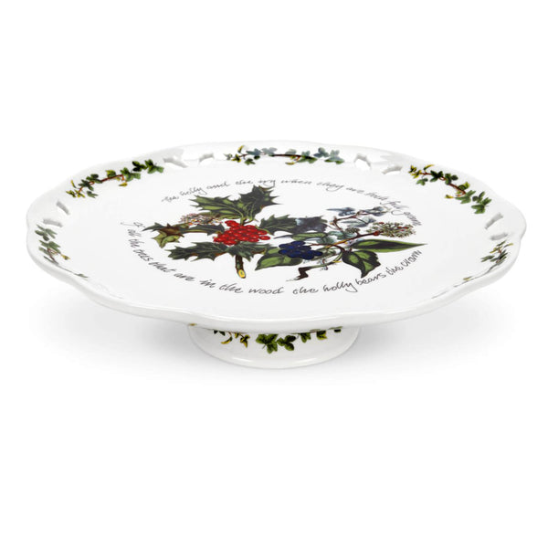 Portmeirion The Holly & The Ivy Christmas Footed Cake Plate - 26cm