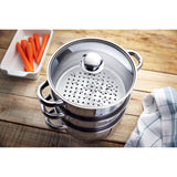Judge Essentials 3 Tier Steamer Set With Glass Lid - 20cm - Potters Cookshop
