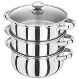 Judge Essentials 3 Tier Steamer Set With Glass Lid - 20cm - Potters Cookshop