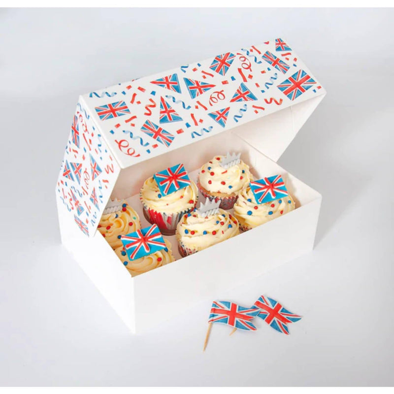 Creative Party 6 Cupcake Box - Union Jack - Potters Cookshop