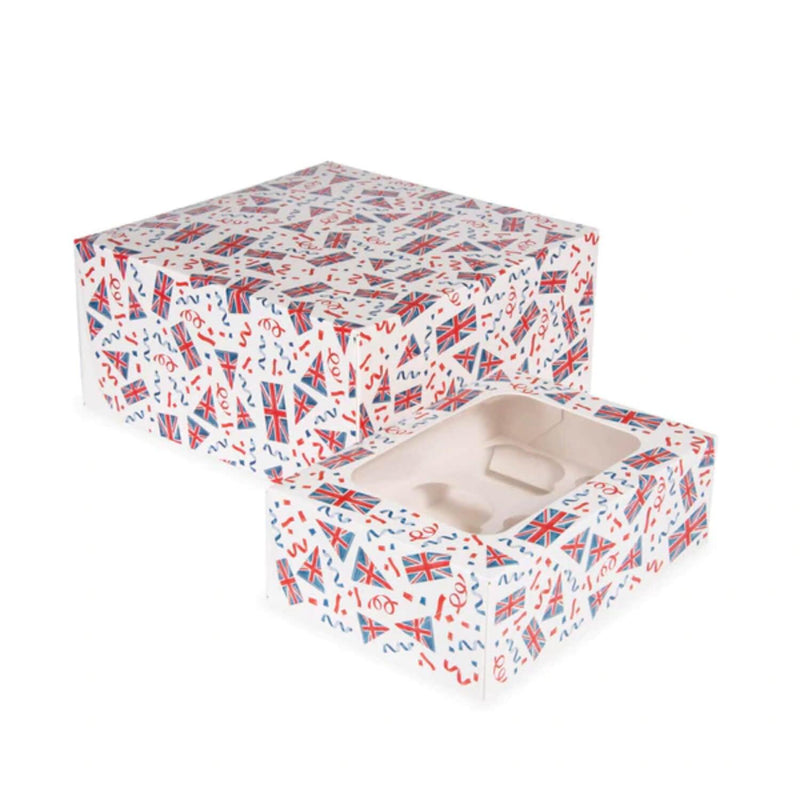 Creative Party 6 Cupcake Box - Union Jack - Potters Cookshop