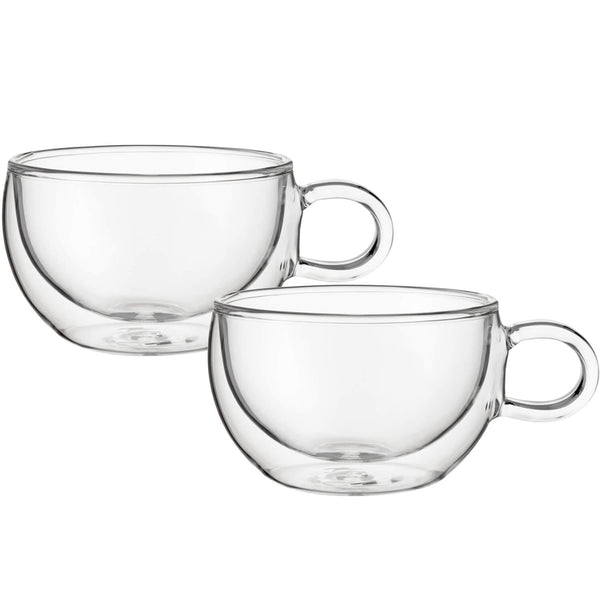 Judge Duo Double Walled 2-Piece Form Cappuccino Glass Set - 250ml