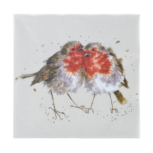 Wrendale Designs by Hannah Dale Christmas Lunch Napkins - Snuggled Together - Robins