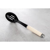KitchenAid Plastic Slotted Spoon - Almond Cream - Potters Cookshop