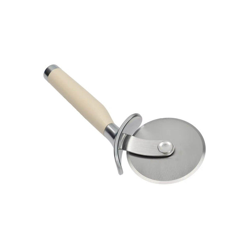 KitchenAid Stainless Steel Pizza Wheel - Almond Cream - Potters Cookshop