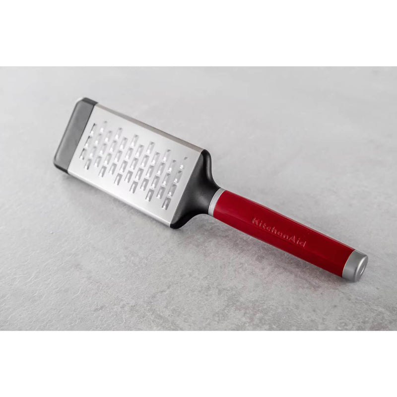 KitchenAid Etched Stainless Steel Medium Flat Grater - Empire Red - Potters Cookshop