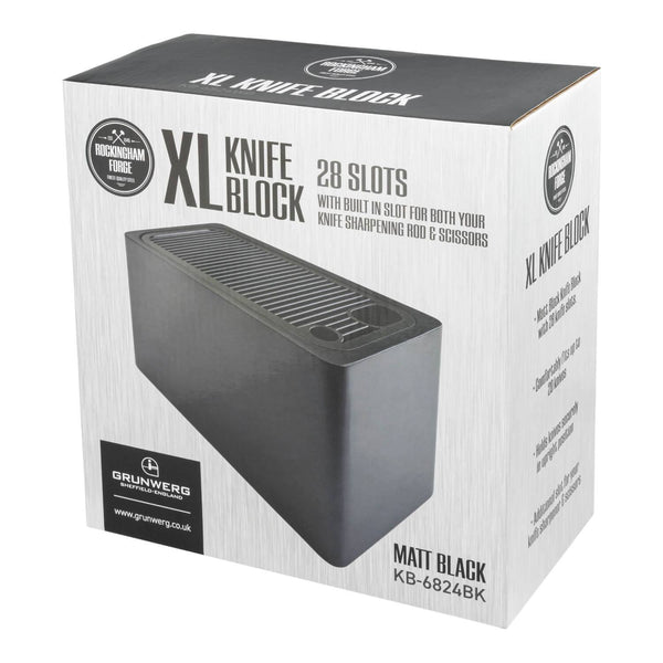 Rockingham Forge Extra Large Empty Knife Block - Matte Black - Potters Cookshop
