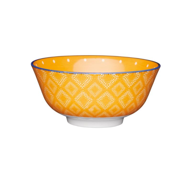 Kitchencraft Stoneware Bowl - Orange Spot - Potters Cookshop