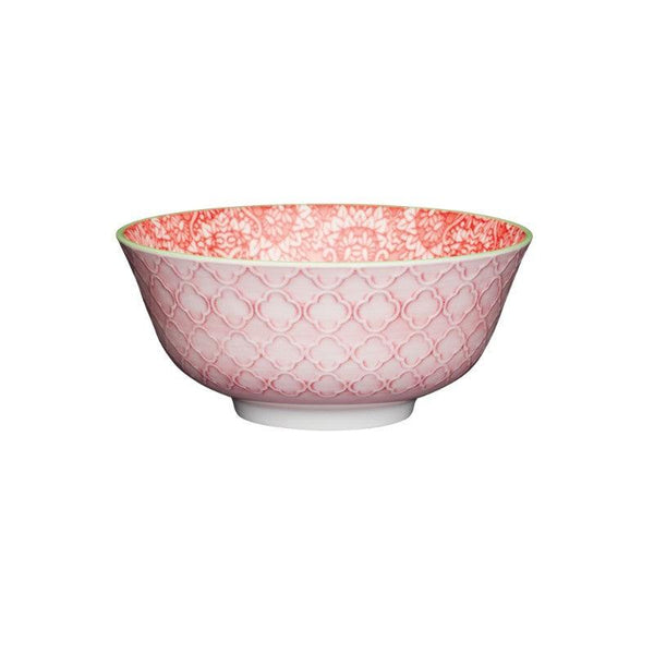 Kitchencraft Stoneware Bowl - Damask Red - Potters Cookshop