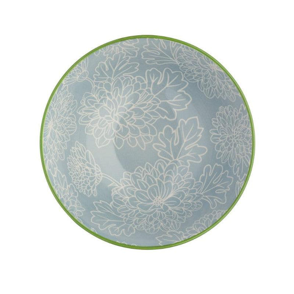 Kitchencraft Stoneware Bowl - Grey Floral - Potters Cookshop