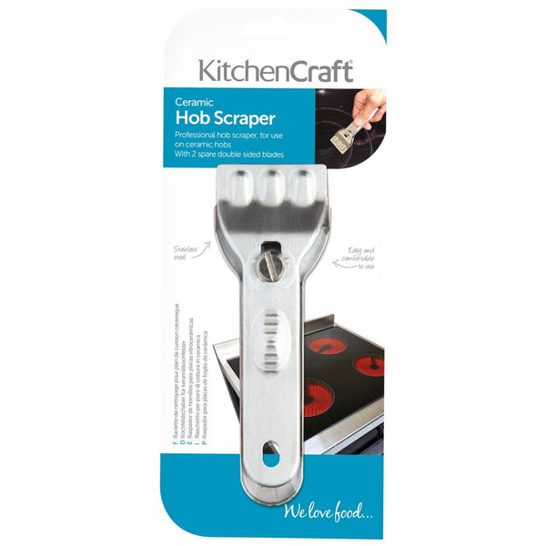 KitchenCraft Stainless Steel Ceramic Hob Scraper - Potters Cookshop