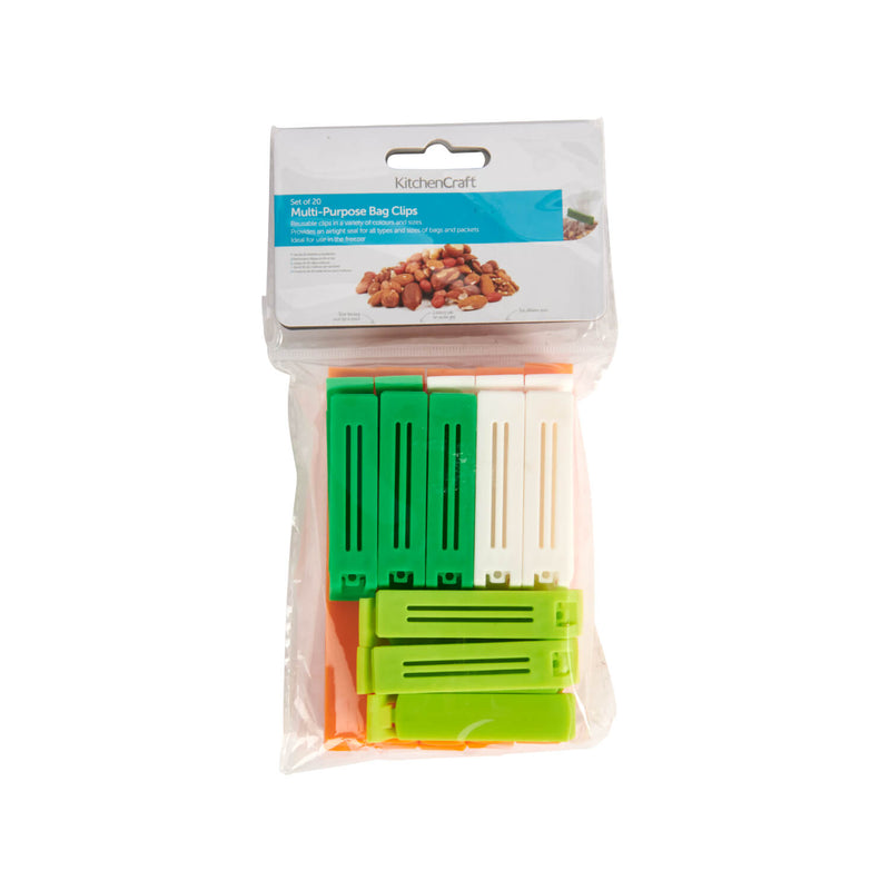 KitchenCraft Pack of 20 Assorted Sized Bag Clips