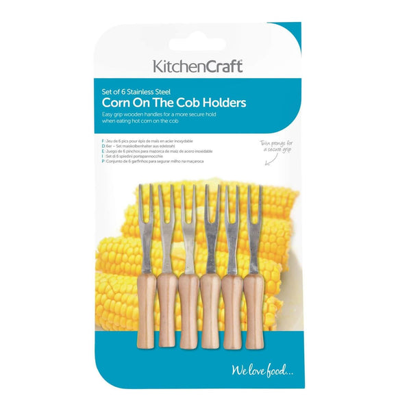KitchenCraft Corn On The Cob Holders - Set of 6 - Potters Cookshop