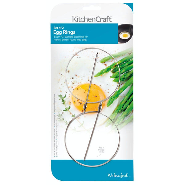 KitchenCraft Round Stainless Steel Egg Rings - Set of 2 - Potters Cookshop