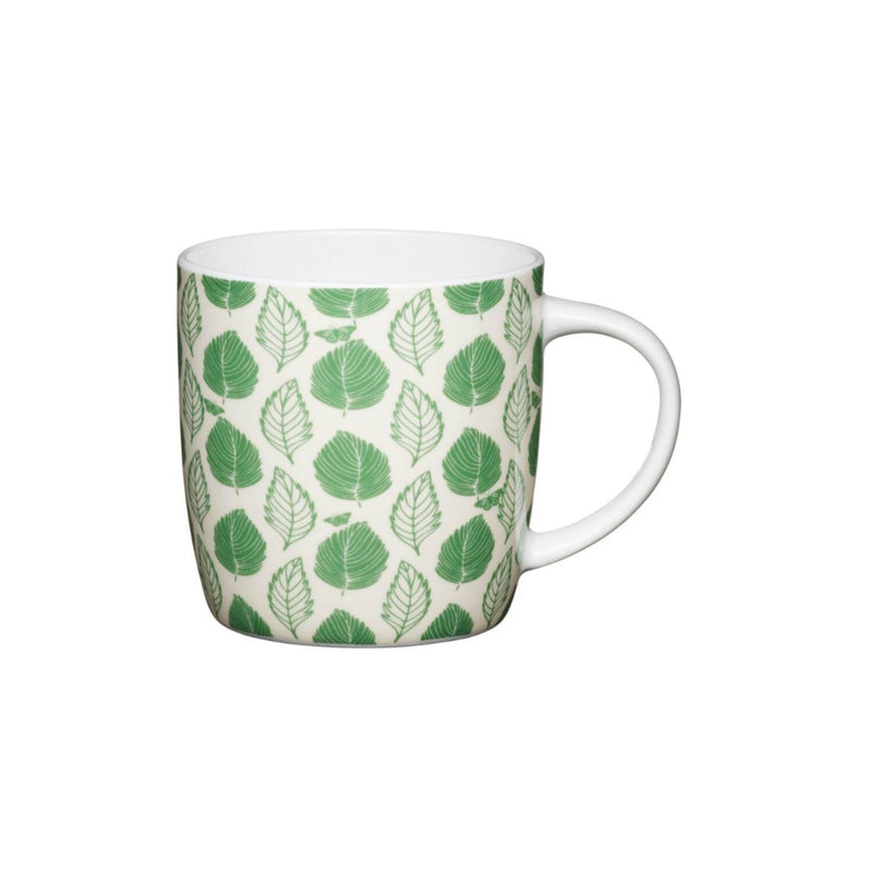 Kitchencraft 425ml Barrel Mug - Green Leaf - Potters Cookshop