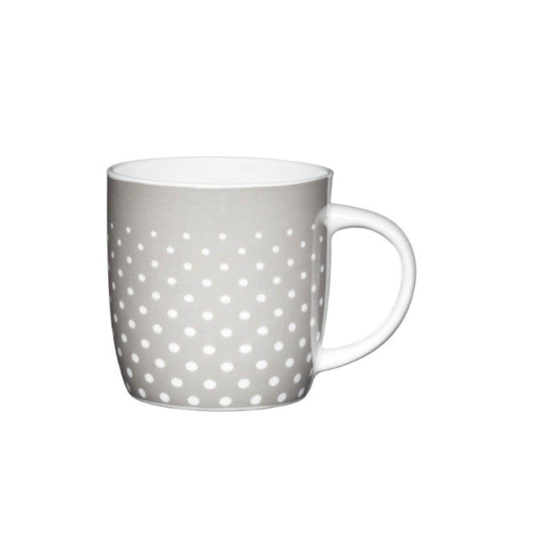 Kitchencraft 425ml Barrel Mug - Grey Polka Dot - Potters Cookshop