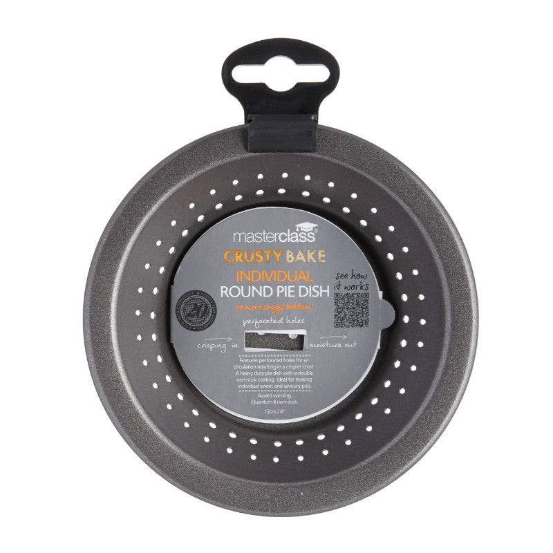 Master Class KitchenCraft Crusty Non-Stick Pie Dish – 12 Cm Individual Perforated Tin