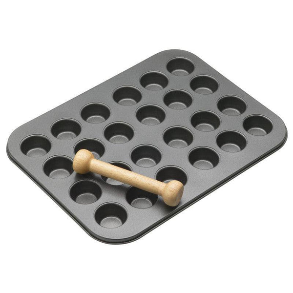 Masterclass Non-Stick Mini Tart Tin & Wooden Tool - 24 Hole - Potters Cookshop