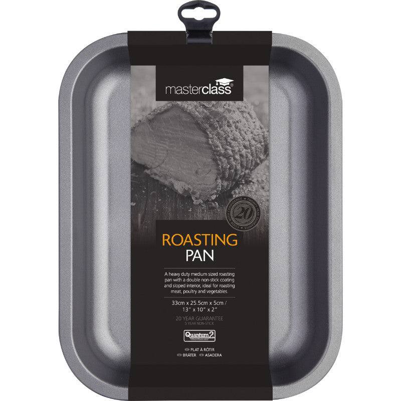 Masterclass Non-Stick Rectangle Sloped Roasting Pan - 33cm - Potters Cookshop