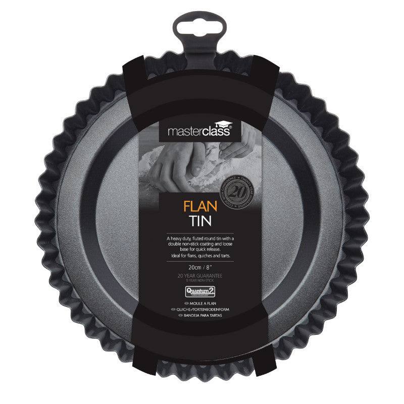 Masterclass Non-Stick Round Fluted Flan Tin - 20cm - Potters Cookshop