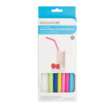 KitchenCraft Silicone Drinks Straws & Brush - Set of 6 - Potters Cookshop