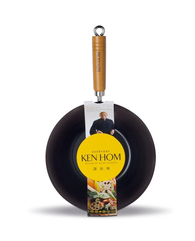 Ken Hom Everyday Carbon Steel Wok - 31cm - Potters Cookshop