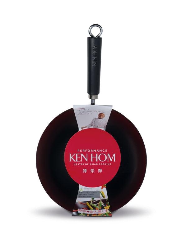 Ken Hom Performance Non-Stick Carbon Steel Wok - 28cm - Potters Cookshop