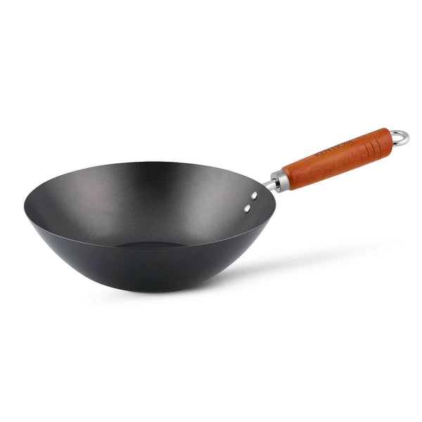 Ken Hom Classic Non Stick Carbon Steel Wok - 27cm - Potters Cookshop