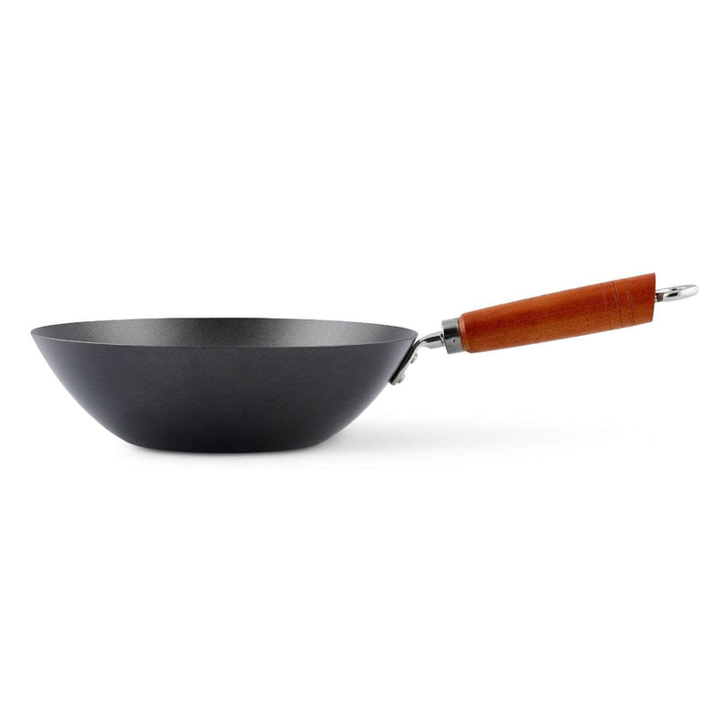 Ken Hom Classic Non Stick Carbon Steel Wok - 27cm - Potters Cookshop