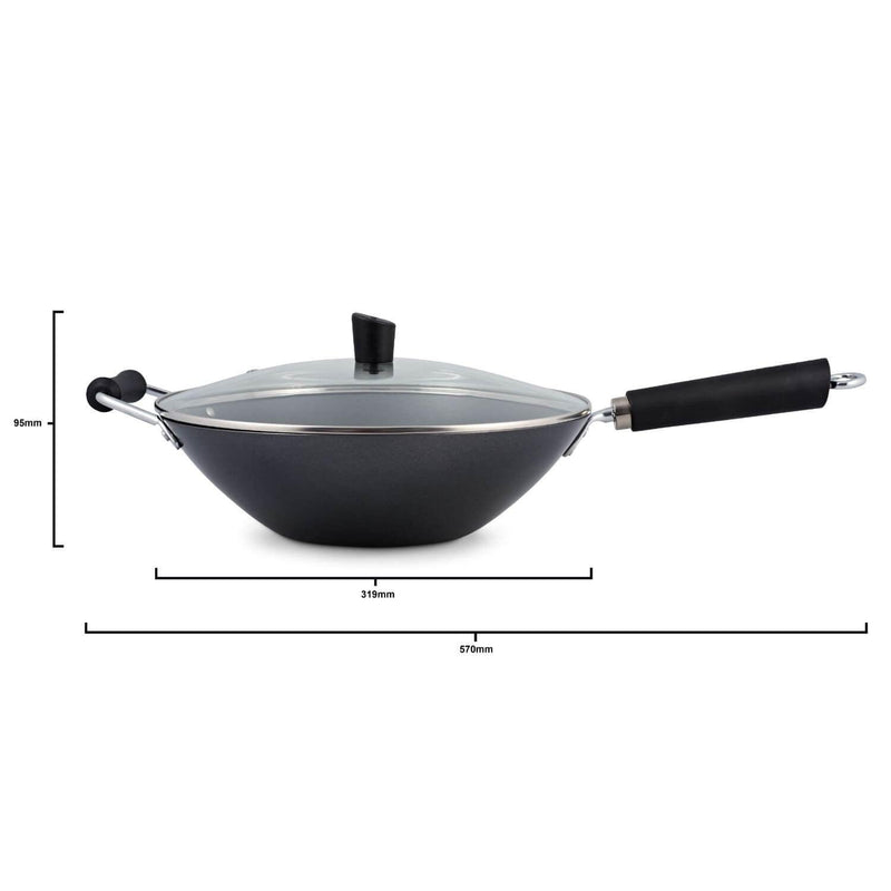 Ken Hom Excellence Non-Stick Carbon Steel Wok Set - 4 Piece - Potters Cookshop