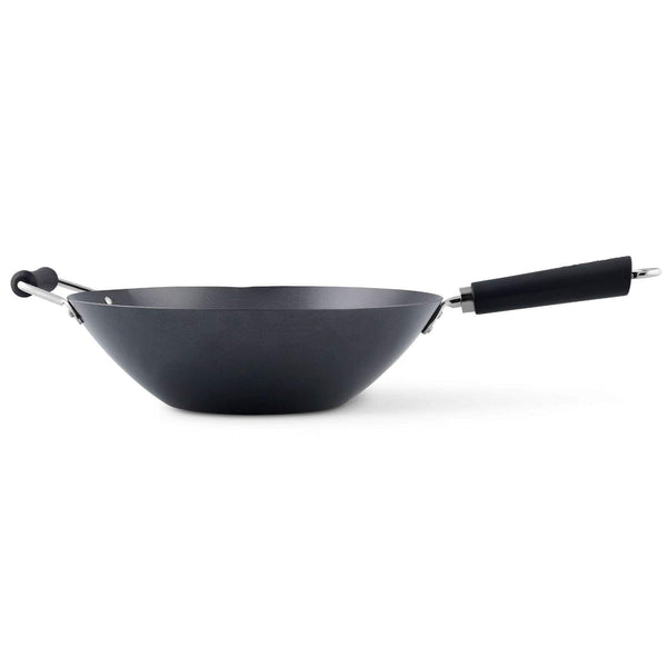 Ken Hom Excellence Non-Stick Carbon Steel Wok - 35cm - Potters Cookshop