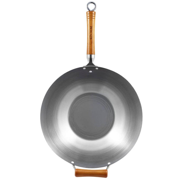 Ken Hom Excellence Non-Stick Carbon Steel Wok - 36cm - Potters Cookshop