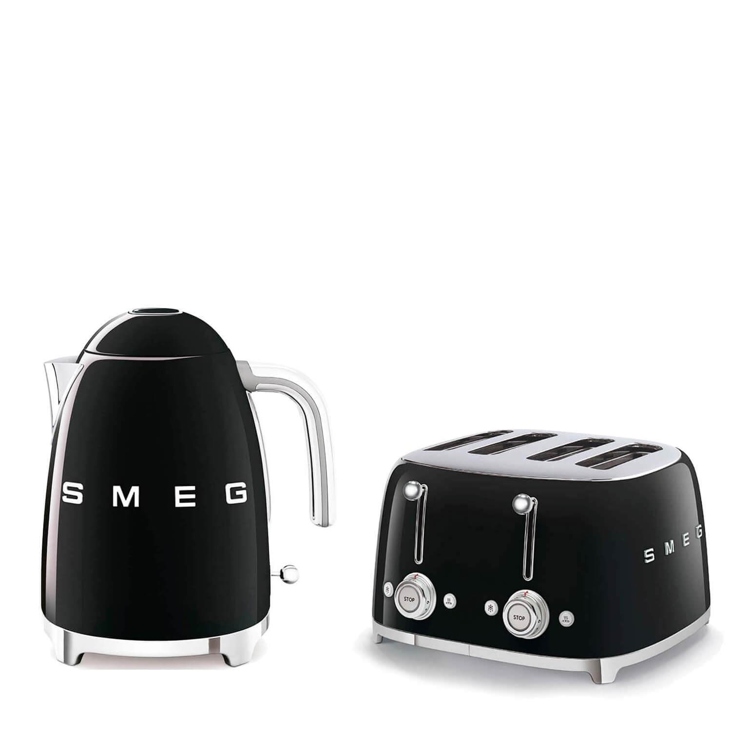 Buy Smeg Jug Kettle Slice Toaster Set Black – Potters Cookshop