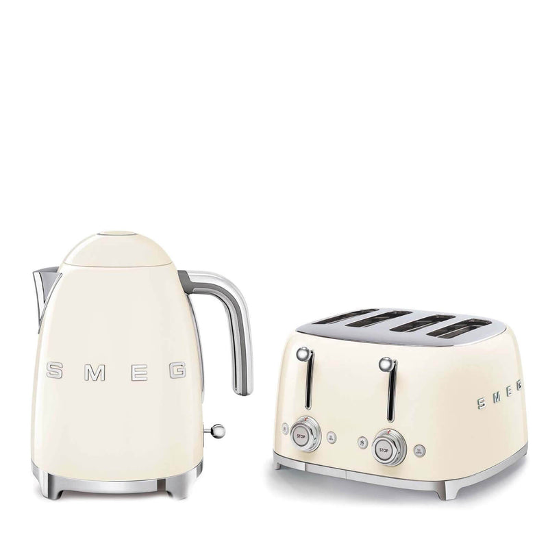 Smeg Jug Kettle & 4 Slice Toaster Set - Cream