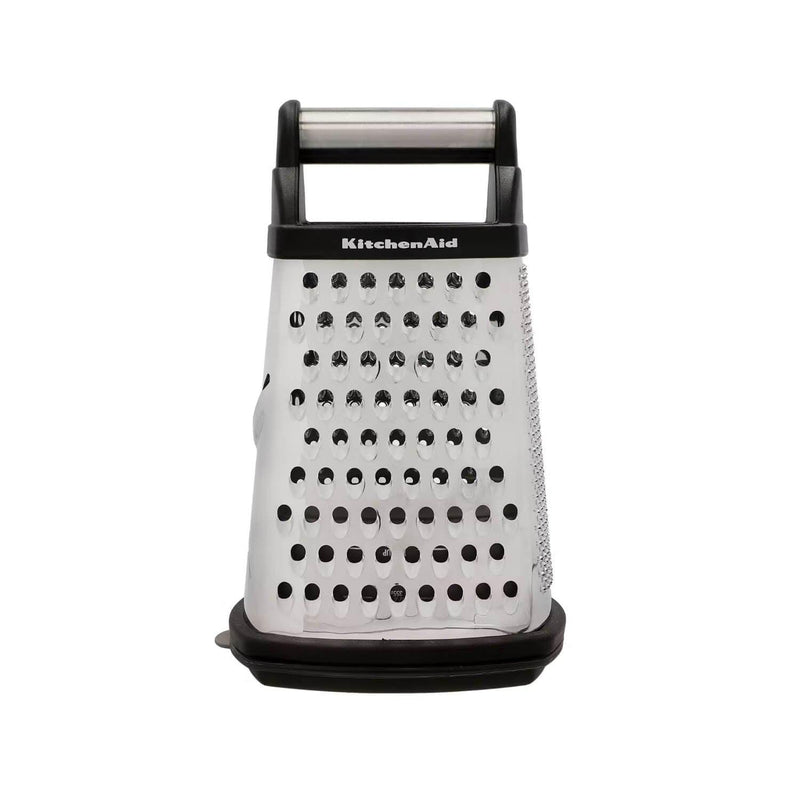 KitchenAid Stainless Steel Box Grater - Black Trim - Potters Cookshop