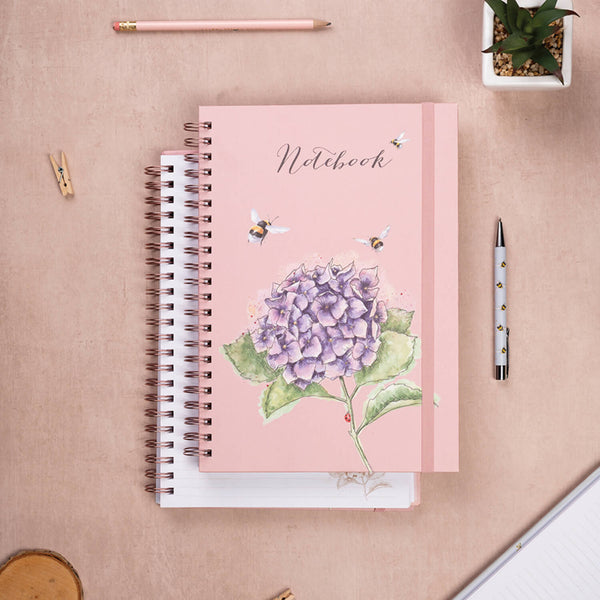 Wrendale Designs by Hannah Dale A4 Spiral Notebook - Hydrangea Bee